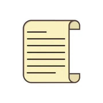 Simple paper scroll icon, simple design Stock Illustration