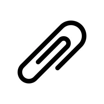 Simple Paperclip Icon Vector Template Stock Illustration