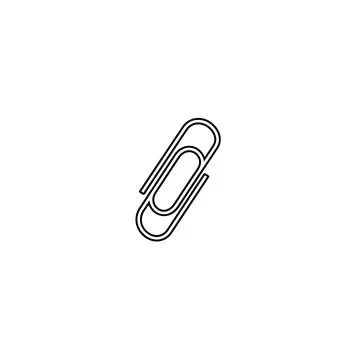 Simple paperclip outline icon for document fastening and connection Illustrazione stock