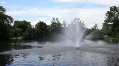 Simple park fountain Stock Footage 26234338