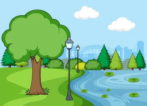 A simple park scene Illustrazione stock