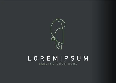 Simple parrot logo design. Vector illustration of abstract parrot for general イラスト素材