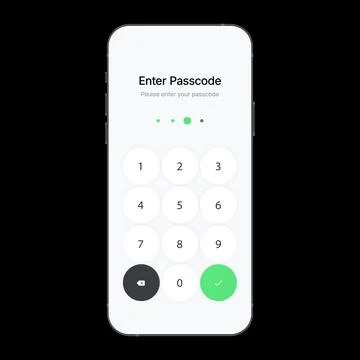 Simple Passcode Interface. Clean and Bright Template. Enter your Password. Stock Illustration