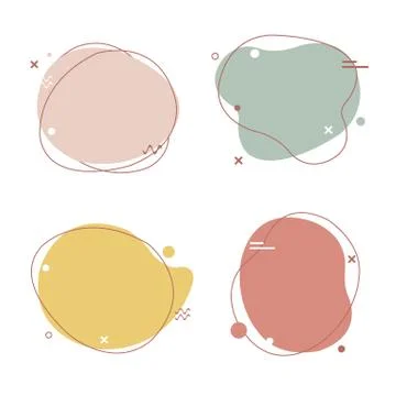 Simple Pastel Speech Bubbles Set Isolated Stock Illustration