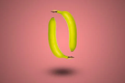 Simple pattern with clean bananas isolated on colorful background Stock Photos