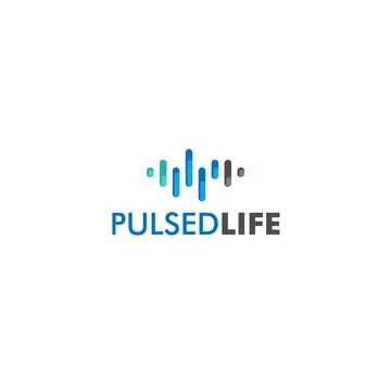 Simple pattern colored PULSED LIFE logo design イラスト素材
