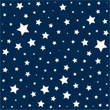 Simple pattern with deep blue stars on a white background Stock Illustration