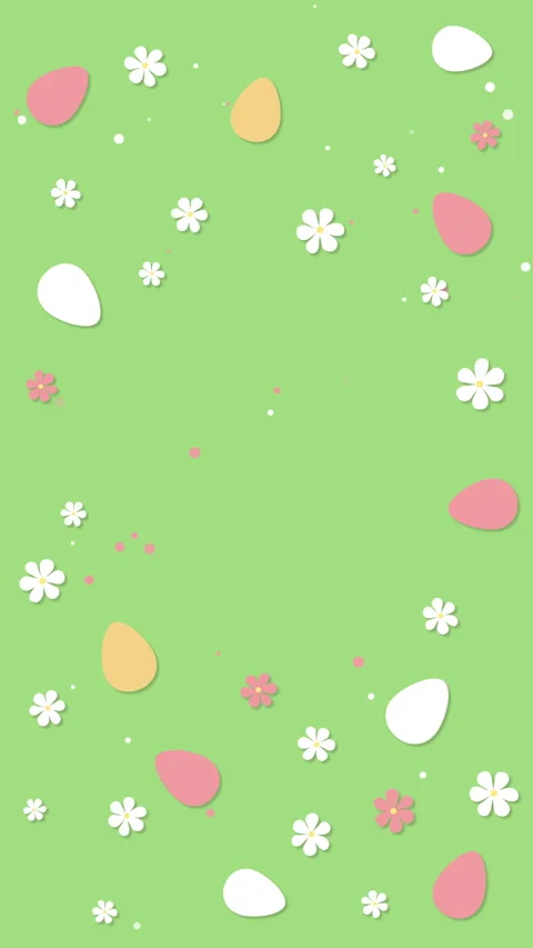 Simple pattern with eggs on green background. Easter holiday animated frame Stockbeeldmateriaal 302306097