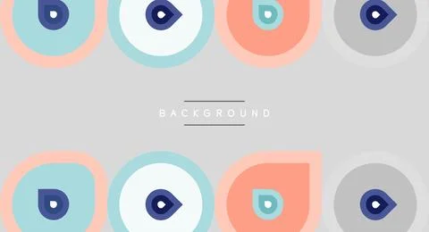 Simple pattern features concentric circles, varied colors. Design includes .. Stock Illustration