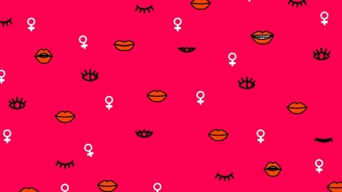 Simple Pattern With Female Gender Symbol Stock Footage 125627832