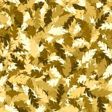 Simple pattern gold leaves. Stock Illustration