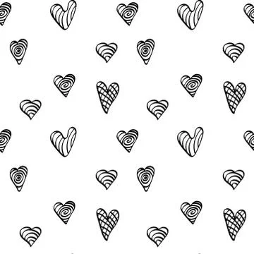 Simple pattern with hand drawn heart shapes イラスト素材