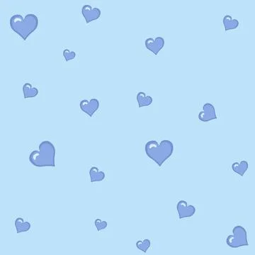 Simple pattern with hearts on blue background, basis for designer, wallpaper, Stock Illustration