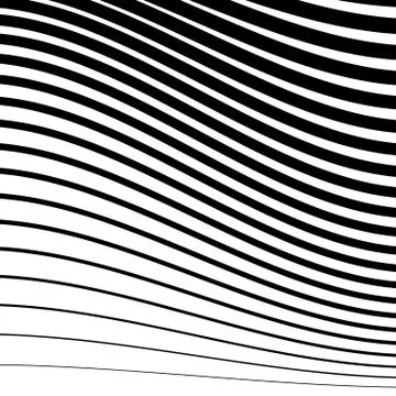 Simple pattern with irregular, wavy - billowy lines. Monochrome minimalist il Stock Illustration