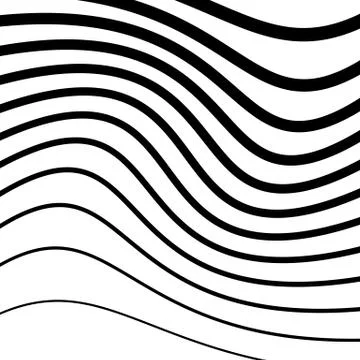 Simple pattern with irregular, wavy - billowy lines. Monochrome minimalist il Illustrazione stock