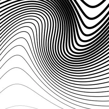 Simple pattern with irregular, wavy - billowy lines. Monochrome minimalist il Stock Illustration