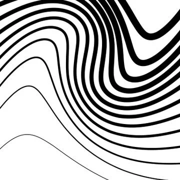 Simple pattern with irregular, wavy - billowy lines. Monochrome minimalist il Illustrazione stock