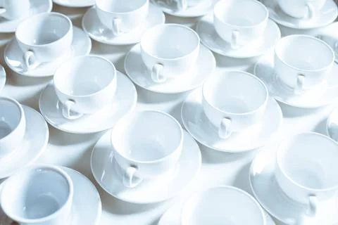 Simple pattern made of empty cups of coffee Simple pattern made of empty c... Stock Photos