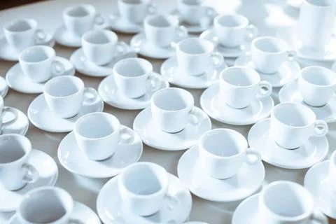 Simple pattern made of empty cups of coffee Simple pattern made of empty c... Stock Photos