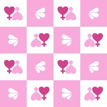 Simple pattern seamless valentines vibes pink color Stock-Illustration