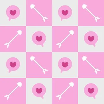 Simple pattern seamless valentines vibes pink color Stock Illustration
