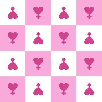 Simple pattern seamless valentines vibes pink color Stock-Illustration