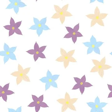 A simple pattern with spring flowers. Pretty delicate flowers. Stock Illustration