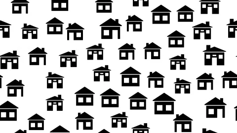 Simple pattern video with houses Stock Footage 197464511