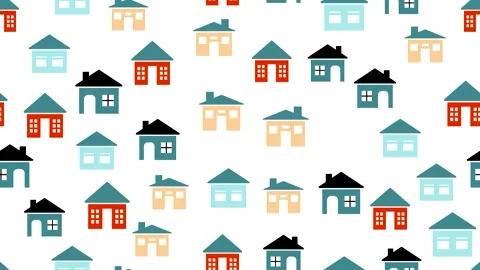 Simple pattern video with houses Stock Footage 197464515