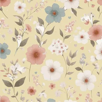 A simple pattern wallpaper of flowers Stock Illustration