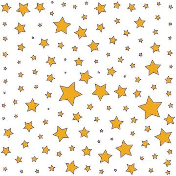 Simple pattern with yellow stars on a white background Stock Illustration