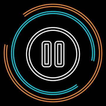 Simple Pause Thin Line Vector Icon Stock Illustration
