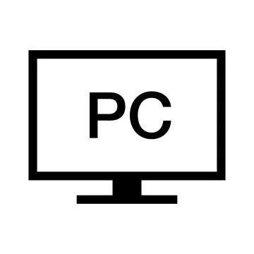 Simple PC icon. Computer. Device. Vector. Stock Illustration