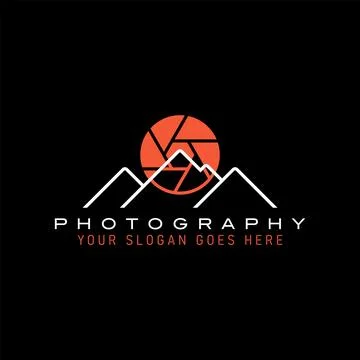 Simple peak mountain line capture camera photography adventure vacation forest Illustrazione stock