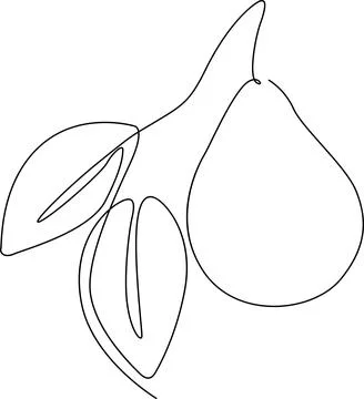 Simple pear and leaf vector illustration Vector Illustrazione stock