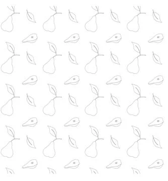 A simple pear in doodle style. Seamless pattern. Stock Illustration