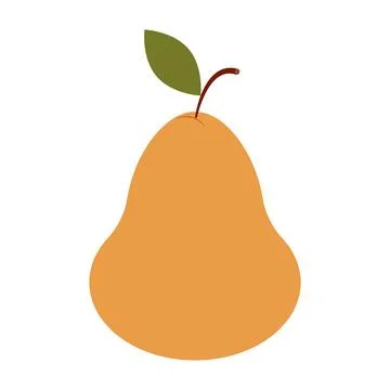 Simple pear in flat design, fruit icon Stock-Illustration