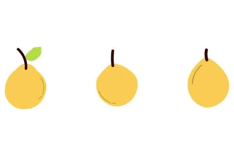 Simple pear fruit icon set Stock Illustration