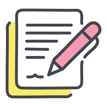 Simple pen and paper icon illustration. This simple and modern illustration.. Illustrazione stock