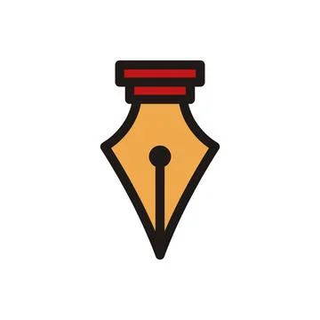 Simple Pen Icon Vector Template Stock Illustration