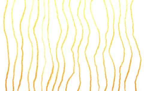 Simple pen ink wavy scribble lines yellow on a white background Stock Photos