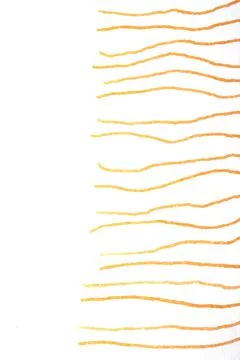 Simple pen ink wavy scribble lines yellow on a white background Stock Photos