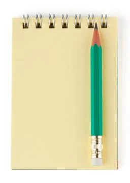 Simple pencil and notebook Stock Photos