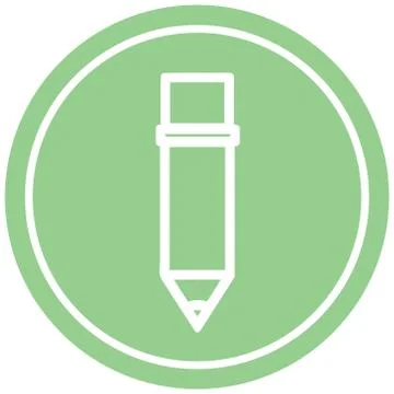 Simple pencil circular icon Ilustração Stock