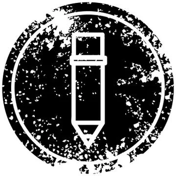 Simple pencil distressed icon Stock Illustration