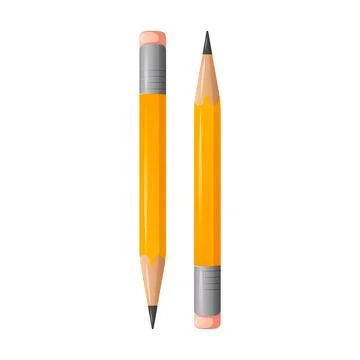 Simple pencil with eraser, vector illustration. Stock Illustration