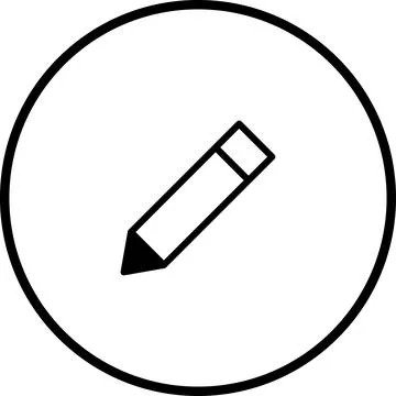 Simple pencil icon in a black circle for creative design and writing concepts イラスト素材