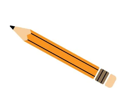 Simple pencil vector illustration. Drawing tool for artists, students. Flat m Stock Illustration