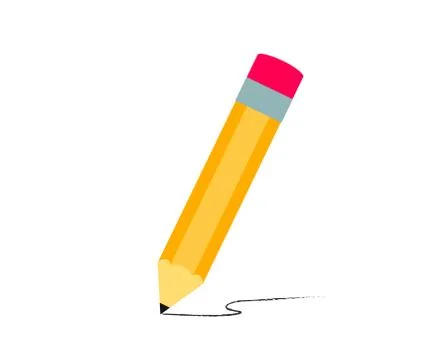 A simple pencil on a white background. Stock Illustration