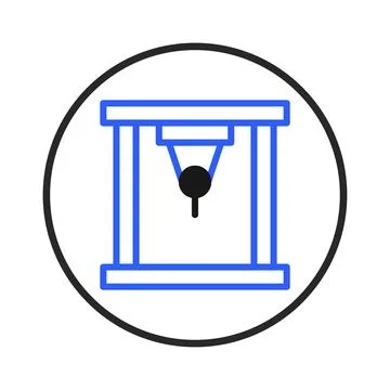 Simple pendulum illustration offering a minimalist representation of physic.. Stock Illustration